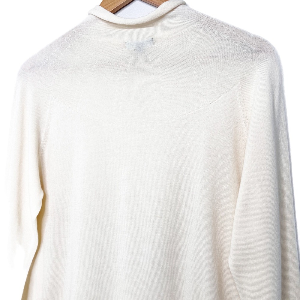 Uniqlo x Theory Womens 100% Wool Turtleneck Sweater Off White Cream Size Small - Picture 5 of 8